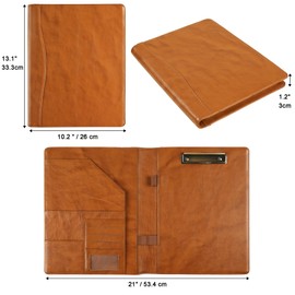 DUKE&COW Portfolio Binder - Personlized Clipboard Folio Compact Padfolio Engraved Leather Portfolio Legal Pad Holder, Ideal Padfolio for Men - Brown