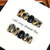 JIEADJIE Press On Nails (100% Handmade),Short-Medium T,Handmade Painted Nail Art