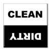 Clean Dirty Dishwasher Magnet Sign Indicator - Plain Black and