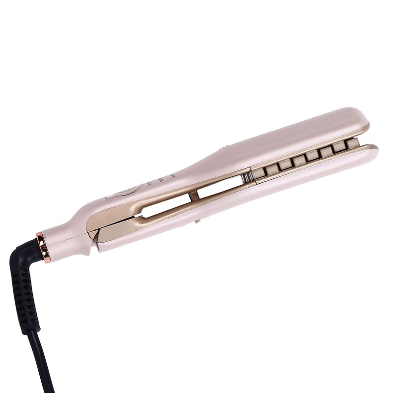 Flat Curling Iron 45W Pink Negative Ion Hair Crimper Waver