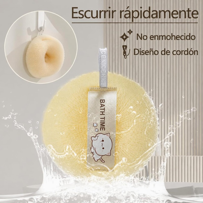 2PCS Esponjas para Baño, Estropajo Corporal y Esponja para Bebé