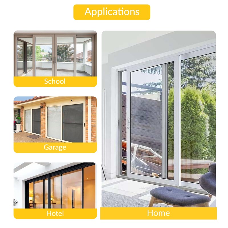 Brixwell Patio Screen Door Latch Set, Black Finish, Plastic Construction,