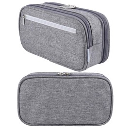 Big Capacity Pencil Case Pen Case Pencil Bag Pouch Pencil Holder Marker Stationery Desk Organizer Pencil Cases with Large Storage Compartment for Middle High School College & Office Supplies, Gray
