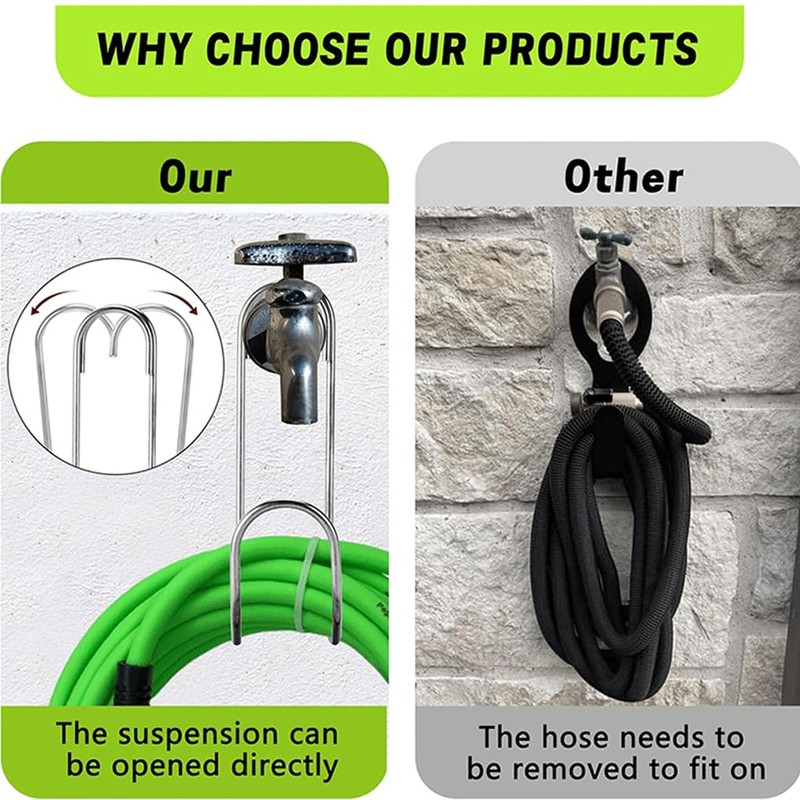 2pcs, Hose Hooks, Stainless Steel Hose Strong Durable Suitable for