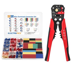 Mmaxboss Terminales para Cables Eléctricos,Pinzas Crimpadora,678PCS Juego de terminales de cable Kit de conector eléctrico de alambre aislado termocontraíble Caja surtida