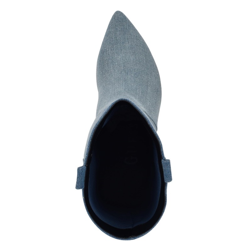 Guess Women's WURLIE Mid Calf Boot, Medium Blue Denim 420,