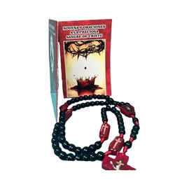 Set of 2 Mini-Books and Rosary – Novena y Oraciones a la Preciosa Sangre de Cristo y El Sello de la Preciosa Sangre con Rosario de Madera
