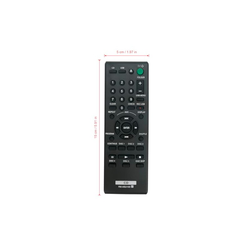 RM-ASU100 Replace Remote Control Compatible with Sony Compact Disc Player