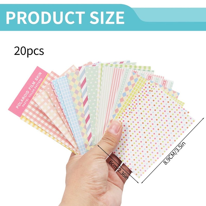 KEQAR 20 Pcs Bunte Film Aufkleber Set für Instax Mini