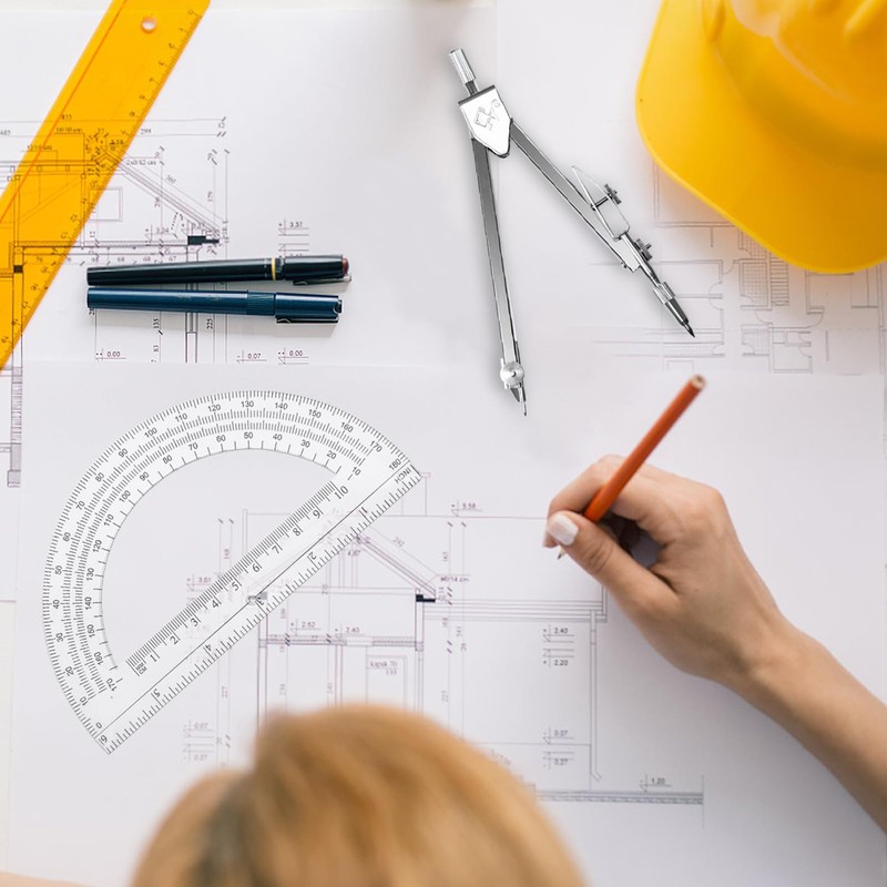 Tdfronien Students Geometry Math Set, Drawing Compass and 6 Inch