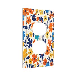 Annisrak Nature Flowers Botany Plant Art Floral Outlet Covers 1 Gang Duplex Light Switch Cover Wall Plate Decorative Switch Plates Electrical Receptacle Faceplate for Bedroom Bathroom Decor