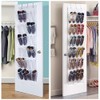 QUMENEY 24 Pockets Over the Door Shoe Organiser Foldable Wardrobes