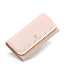 FEIBOON Women's Wallets RFID Blocking Leather Trifold Clutch Slim Wallet Ladies Purse Credit Card Holder Travel Wallet (PINK)