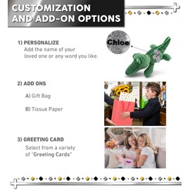 DolliBu Super Soft Alligator Stuffed Animal with Silver Cross Plush - Religious Baptism Gifts for Boys and Girls, Dedication Christening Gifts Plush Prayer Toy Healing Stuffed Animal - 14 Inches