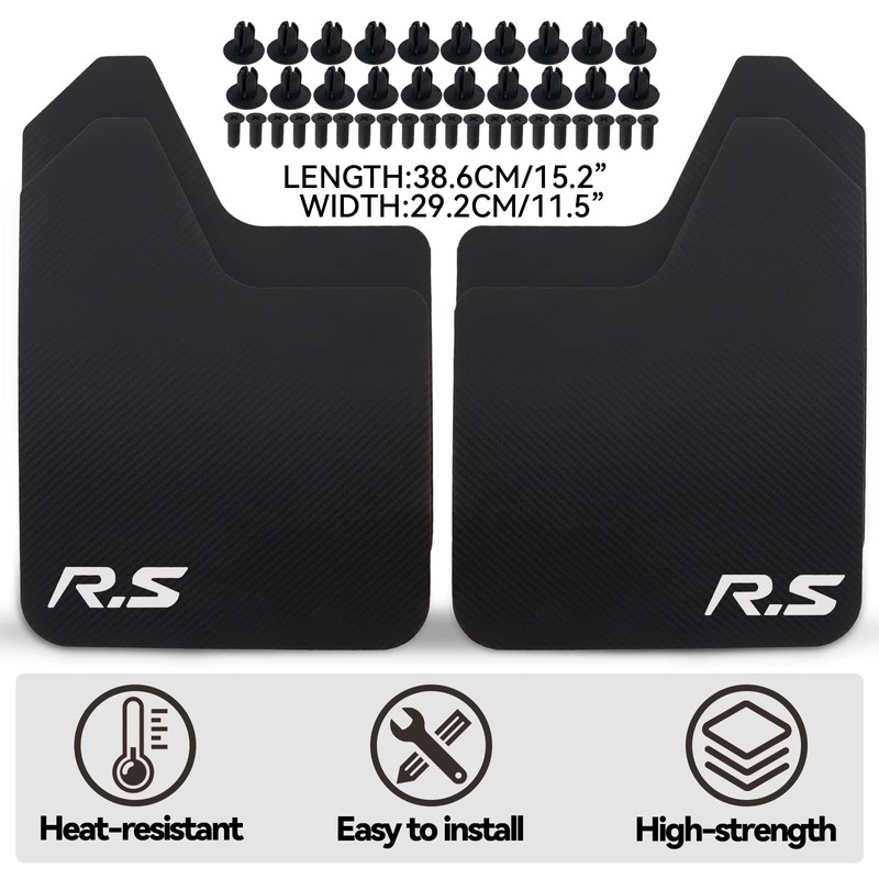 XUKEY 4pcs Black Universal Mudflaps for Car Pickup SUV Van