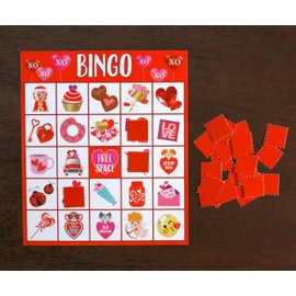 Iconikal Iconikal Valentine's Day 32 Player Bingo Game Set Classroom Group Activity Fun Interactive Learning School Plus Bonus Game