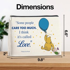 YeleY Inspirational Gift Friendship Winnie the Pooh for Women Winnie the Pooh Cosmetic Makeup Bag for Teens Women Friends Beties