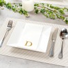 Luxenap Rectangle Gold Letter D White Paper Napkin - Air