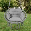 Goutime Hammock Chair, Macrame Hanging Swing Chairs with Cushion and
