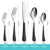 MDEALY 20-Piece Black Silverware Set for 4, 18/0 Stainless Steel