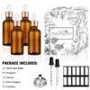 PrettyCare 4 Pack Eye Dropper Bottle 1 oz, Amber Glass