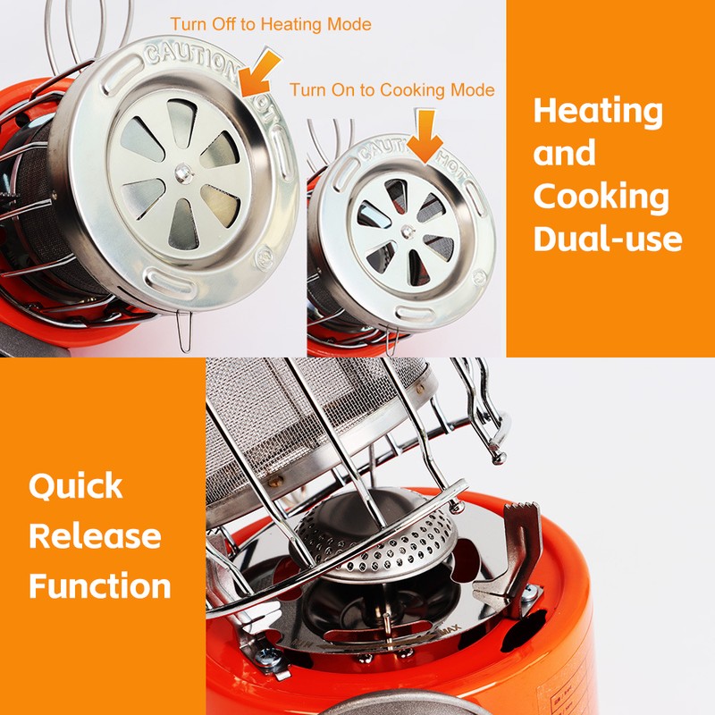 Portable 2000W Gas Heater Outdoor Camping Stove Heating Cooker for