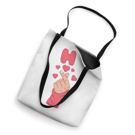 Letter H Monogram with Heart Gesture, Cute Monogram Initial Tote Bag