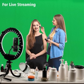 Haboke 6 x 9 FT Green Screen Backdrop - Polyester Fabric for Video Streaming, Portrait Photoshoot, Wall Mounted, Parties and Small Events