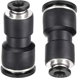 TA-VIGOR Plastic Straight Union Push to Connect Fitting 12mm to 6mm OD, Quick Install Compression Union, Pneumatic Air Tube Connector for Air Compressor and Vacuum System, 2Pcs