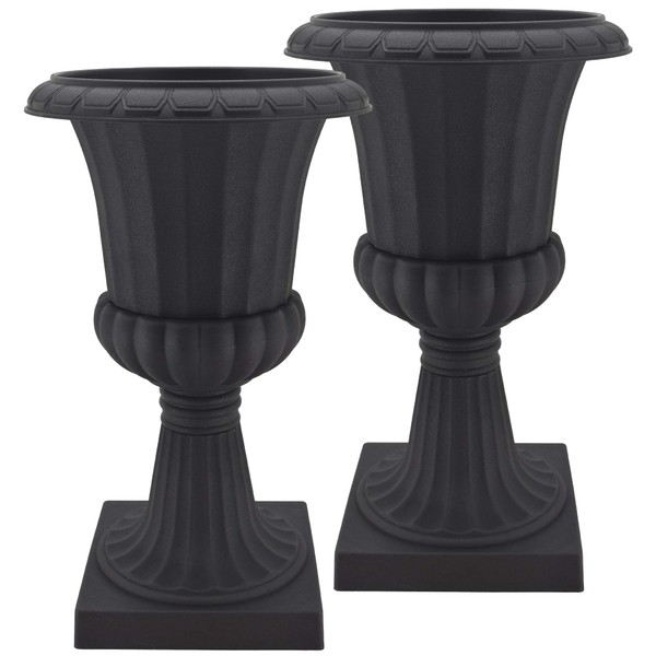Arcadia Garden Products PL50BK-2 Deluxe Plastic Urn(Pack of 2), Black
