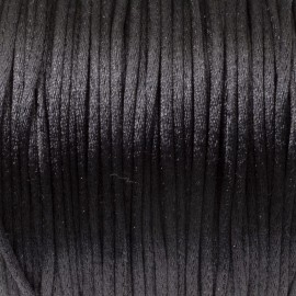 Hackberry Creek Black Satin Nylon Cord - 1mm Smooth String - 30 Meter Spool - DIY Jewelry Cord