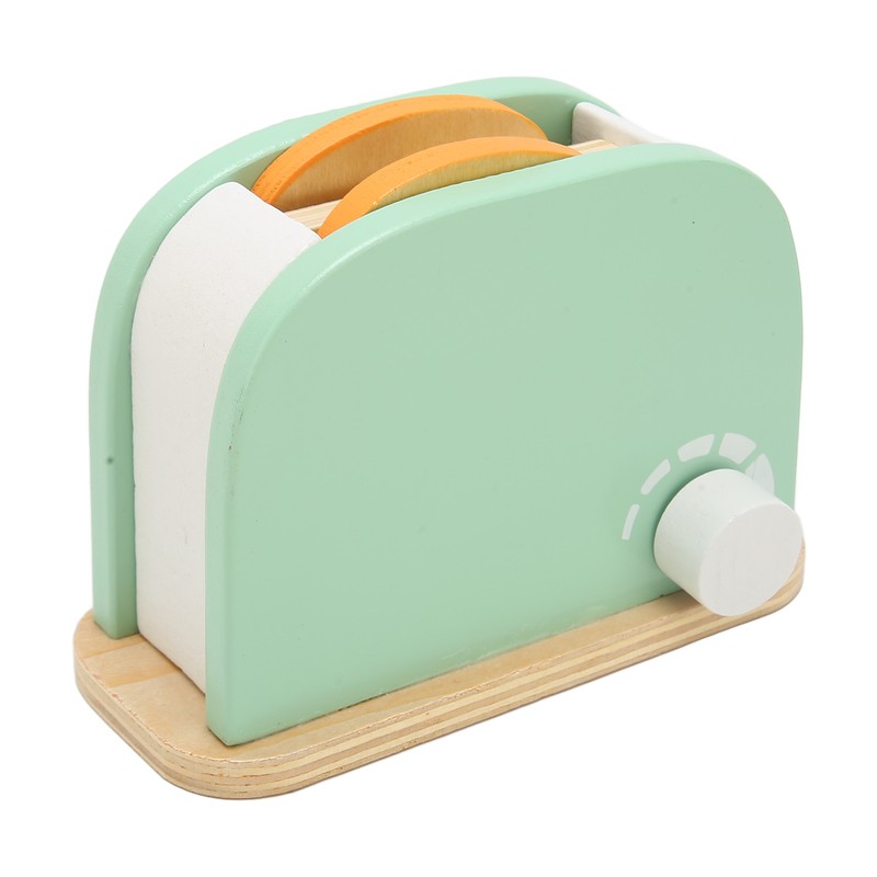 Toaster Toy Set Safe Durable Solidwood Round Edges Hand Eye