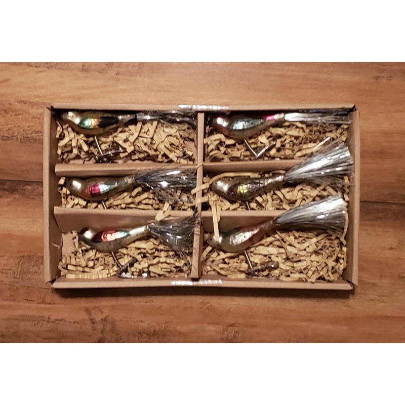 RAZ Imports NWT Set 6 RAZ Boxed 4.5" Glass Birds