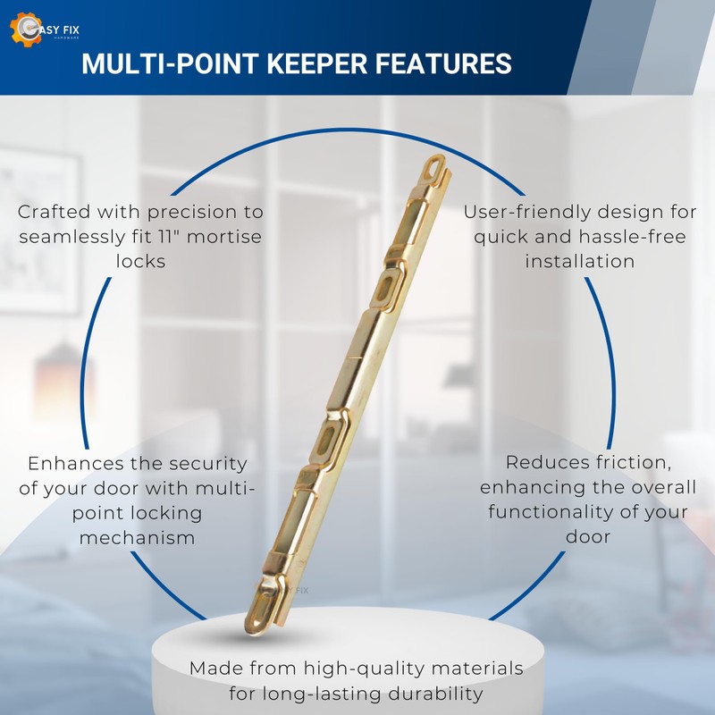 Sliding Glass Door Multi-Point Keeper for 2 Point Mortise Lock