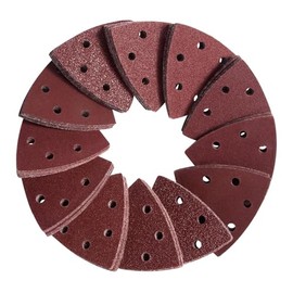 EETools 50Pcs P40 Grit Triangle Sanding Pads Hook and Loop Oscillating Sanding Pad 90mm 6 Holes Fit 3-1/2 Inches Oscillating Multi Tool Detail Sander Sandpaper Sanding Tool