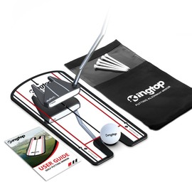 KINGTOP Classic Golf Putting Mirror - Portable Alignment Putting Training Aids for Consistency & Accuracy - Ideal for Indoor | Outdoor Practice, with Carry Bag and Golf Tees