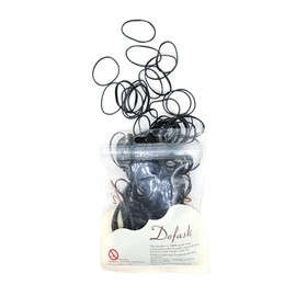 Dofash 2 x 75 mm Polybands Hair Elastic Hair Bands Rubber Bands for Hair Elastic Hair Bands Hair Rubber Bands for Women Hair 200 Pieces (Black)