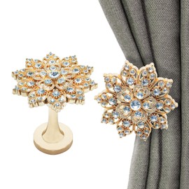 2Pcs Vintage Wall Hook Window Drapery Medallion Holdbacks, MfhdgXAvs Curtain Tiebacks, Wall Hook, Tassel Holder (B)