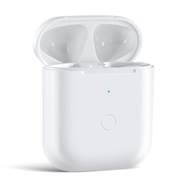 Wireless Charging Case Compatible with AirPod 2 1, Air Pod Charger Case Replacement with Bluetooth Pairing Sync Button, No Earbuds,White