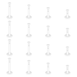 Pretwad 16 Stück Transparenter Lippenpiercing Stecker Retainer,Nasenpiercing/Ohrringe (für Sport),Lippenpiercing-Schmuck aus Acryl,transparenter Ohrringhalter,Unisex-Knorpelohrstecker,6/8/10/12 mm