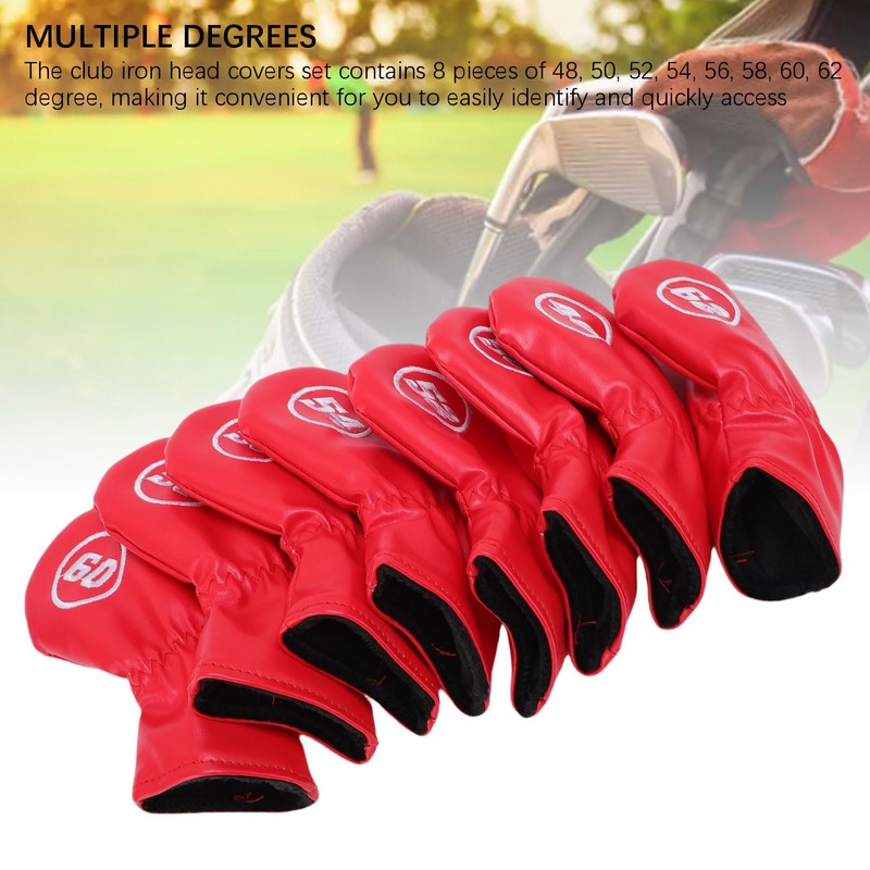 Asixxsix 8Pcs Golf Iron Head Covers, Soft PU Golf Club