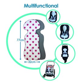 ByBoom Basics Baby Seat Cover, Seat Insert, 77 x 32 cm, Cotton, with Terry Sides, Universal Fit for Baby Seat, Car Seat, Pram, Buggy, Bicycle Trailer, German Oeko-Tex 100 Certification, Made in EU