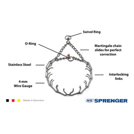 Herm Sprenger Stainless Steel Prong Dog Training Collar with Swivel Ultra-Plus Pet Pinch Collar No-Pull Collar for Dogs Made in Germany