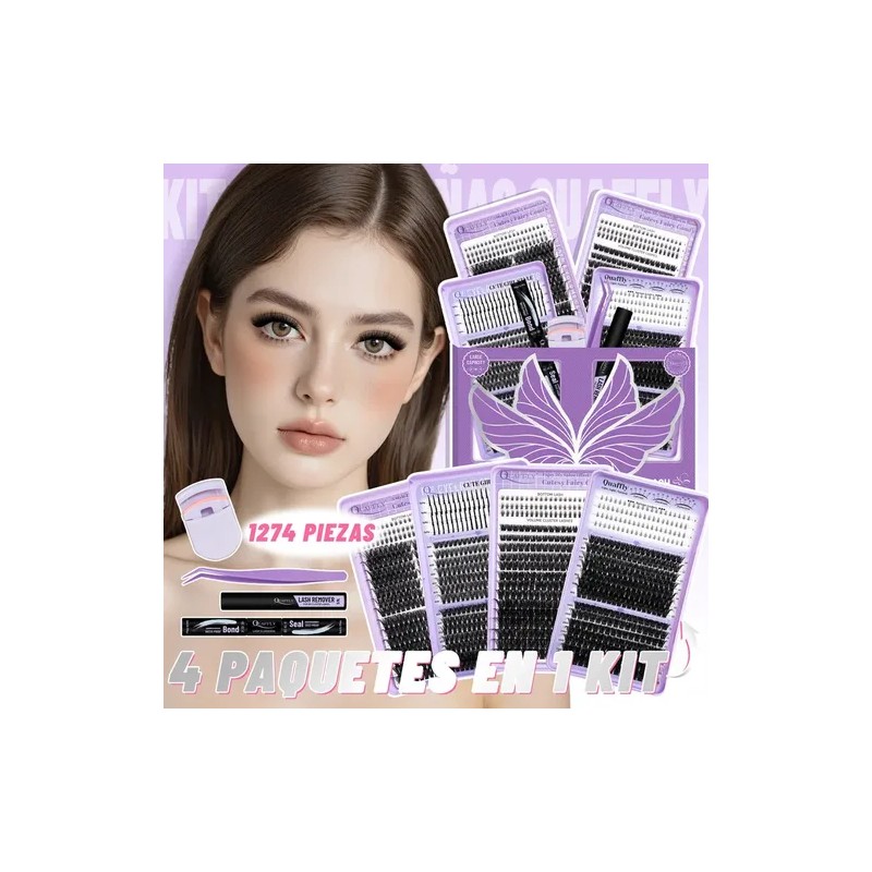 Kit De Extensiones De Pestañas De Alta Capacidad,1274 Pcs