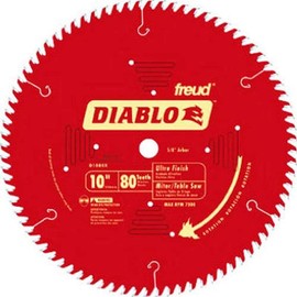 Freud (Pack of Three - D1080X) Diablo 10" 80-Tooth ATB Saw Blade w/5/8" Arbor&PermaShield Coating