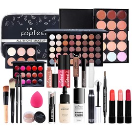 Kit de Maquillaje Profesional, Juego de Maquillaje Paleta de Sombras de Ojos Face Set Completo Cosmética, Todo en Uno Makeup Gift Set Incluye Eyebrow cream, Brillo de Labios, Brochas de Maquillaje