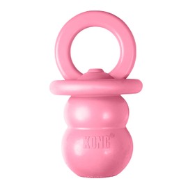 KONG Puppy Binkie - Pacifier Dog Toy for Puppies - Stuffable Treat Chew Toy for Treats - Durable Natural Rubber for Teething Puppy - for Small Puppies - Pink