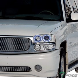 TLAPS 7422438259257 Compatible With 2001 2002-2006 GMC Yukon/Sierra 1500 Denali Chrome Housing Signal Bumper Lights