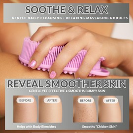 Avilana Silicone Body Scrubber – Gentle Shower Brush & Loofah Alternative- Food Grade & Lab Tested – Fast-Drying, Hygienic, BPA-Free Silicone Body Gentle Exfoliator (Dark Gray, Massage)