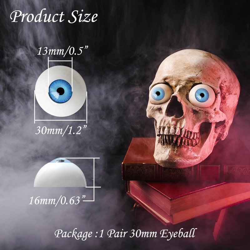 Realistic Plastic Halloween Eyeball Half Round Acrylic Eyeball Doll Making